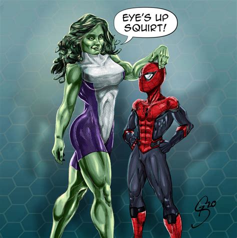 She Hulk Spider Man Eyes Up By Marvtmartian On Deviantart