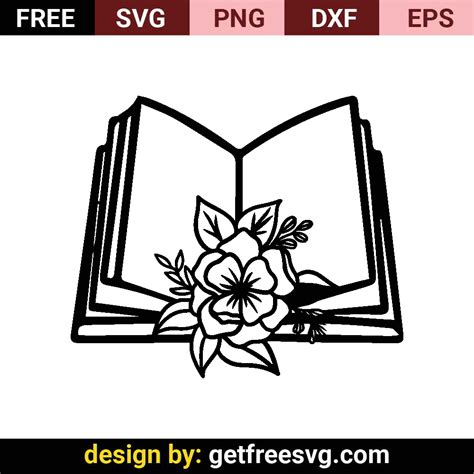 Free Floral Book SVG Cut File PNG DXF EPS 228-Free Floral Book svg