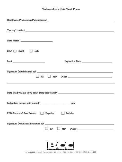 Tb Skin Test Form Fill Out And Sign Online Dochub
