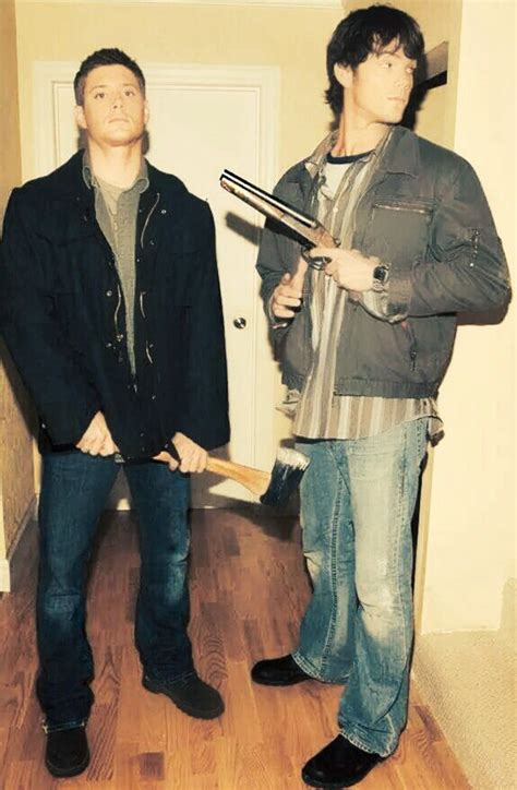 Sam And Dean Winchester On The Set Of Supernatural J2 Jensenackles Spn Jaredpadalecki