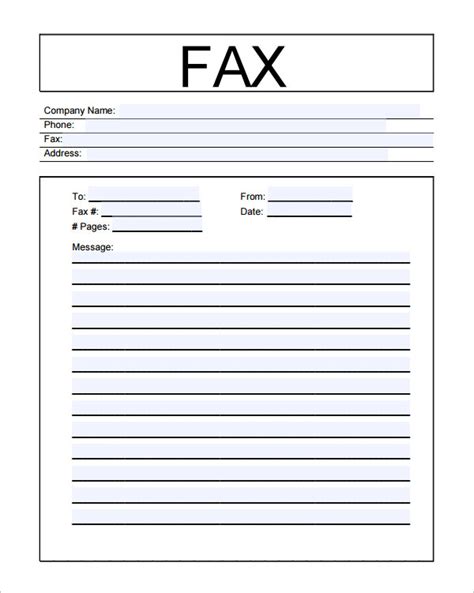 6 Printable Fax Cover Sheet Templates And Samples Sample Templates