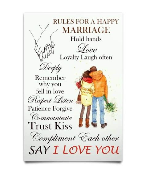 Happy Marriage Rules Poster Etsy