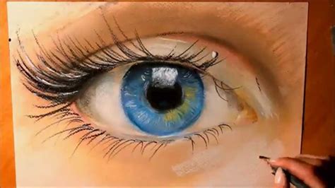 How To Draw A Realistic Eye With Pastels Realistic Art Speed Drawing