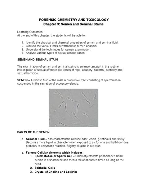 Chapter 3 Semen And Seminal Stain Pdf Semen Staining