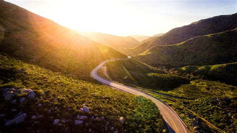 Wallpaper Sunlight Landscape Mountains Sunset Hill