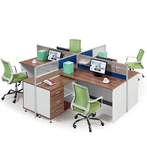 Adjustable 4 Person Office Workstation Modular Office Furniture Cubicles