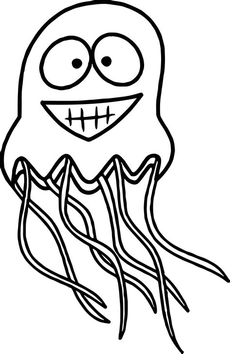 T hese free, printable coloring pages provide hours of fun for kids! Jellyfish Smile Coloring Page | Wecoloringpage.com
