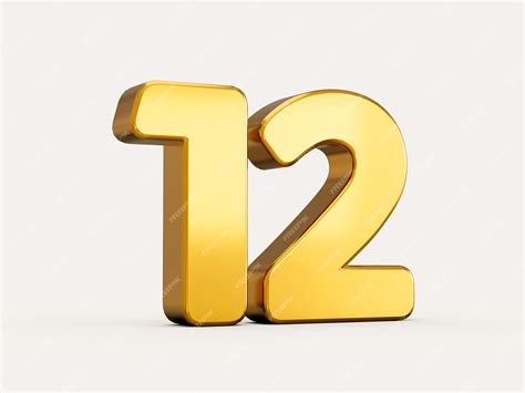 Premium Photo 3d Illustration Of Golden Number 12 Or Twelve Isolated