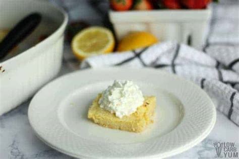They're a a great keto dessert. Low Carb Lemon Bars Recipe (Keto, Gluten Free) | Low Carb Yum