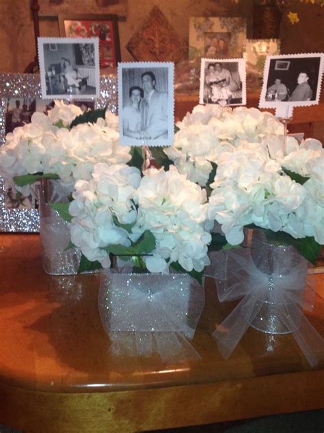 60th Anniversary party idea for table centerpiece. Put a picture