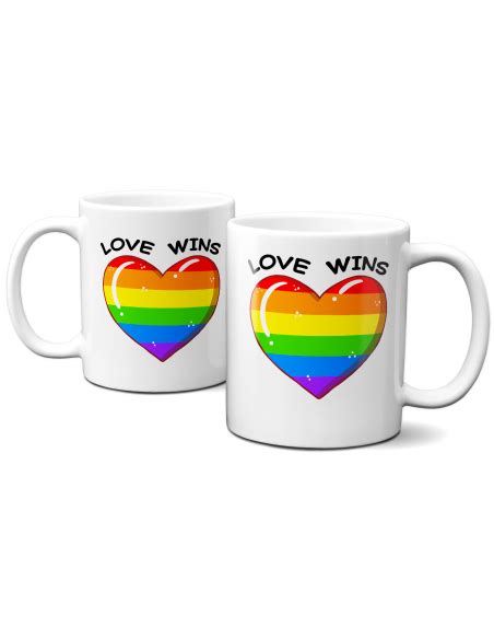 Tasse Mug Cadeau Lgbt Gay Love Wins Coeur Arc En Ciel Gay Pride Amour Universel Couple L