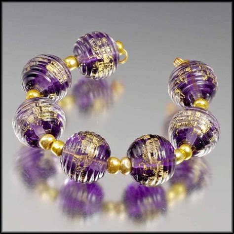 Handmade Lampwork Glass Beads Gold Leaf And By Judithbillig 40 00 Lampwork Glass Beads