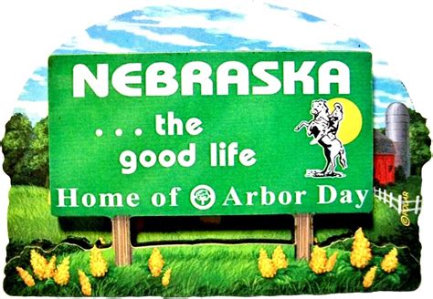 Nebraska State Welcome Sign Artwood Fridge Magnet Home
