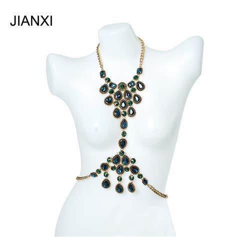 Jianxi Bohemian Fashion Crystal Body Chain For Women Alloy Summer Beach