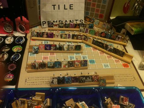 Scrabble Tile Pendants Displayed On Scrabble Tile Racks I Used A
