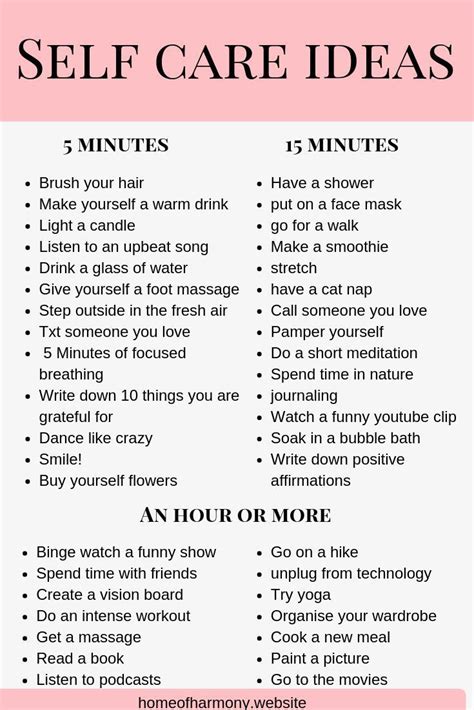 pin this list save this list as a reference for self care ideas even when you are short on