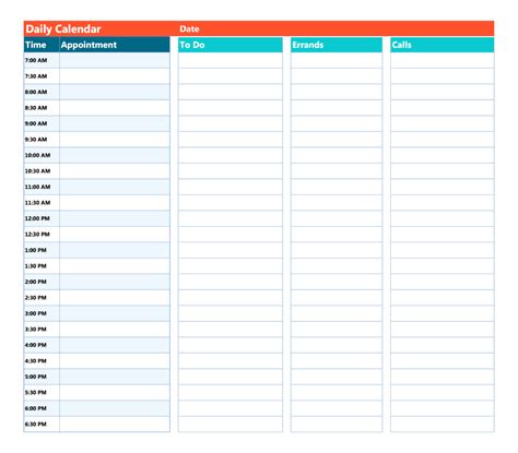 Daily Calendar Templates to Plan Your Day – Calendar Tricks