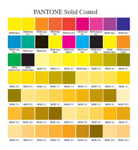 Free 6 Sample Pantone Color Chart Templates In Pdf