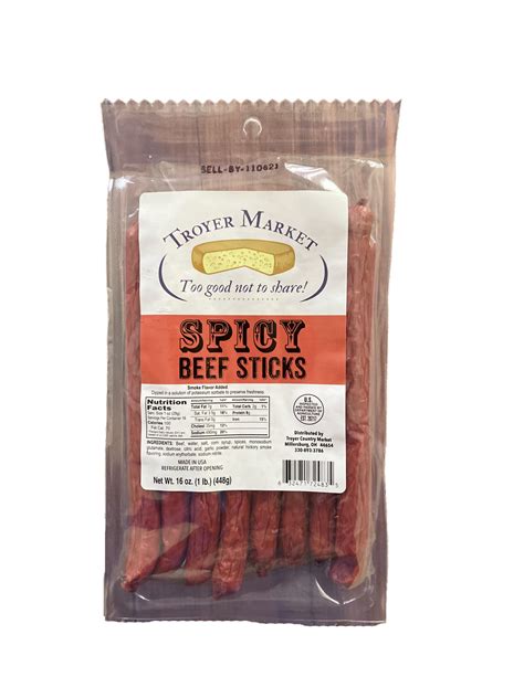 Spicy Beef Sticks 1lb Troyer Market