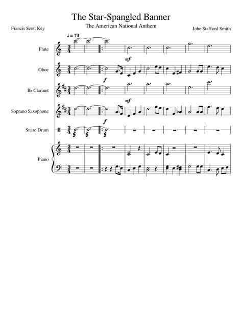 The star spangled banner sheet music for the violin. The Star-Spangled Banner Sheet music for Flute, Clarinet, Piano, Oboe | Download free in PDF or ...