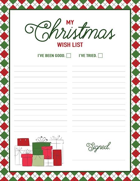 Printable Christmas List Templates Live Craft Eat