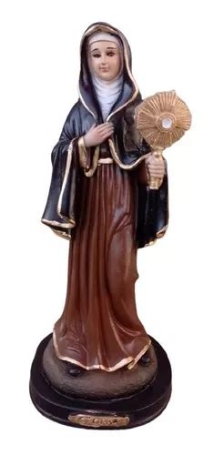 Virgen Santa Clara De Asís Figura De Resina De 30cm Meses Sin Interés