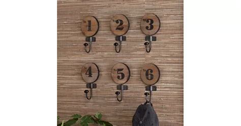Southern Enterprises 6 Piece Numbered Wall Hook Set