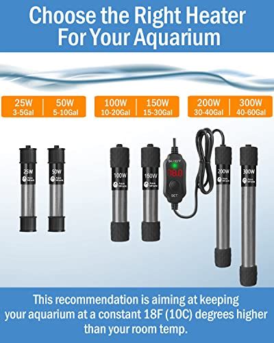 Aquamiracle Adjustable 150w Aquarium Heater Submersible Fish Tank