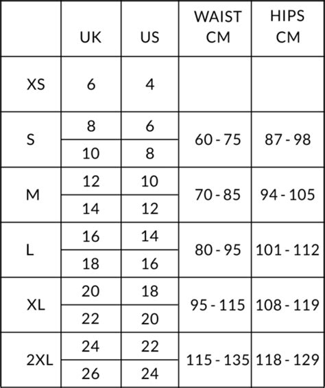 Sizing Charts Barclay And Clegg Lingerie And Swimwear