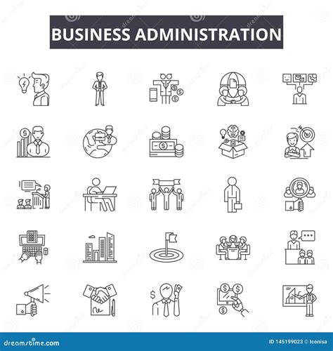Administration Line Icons Collection Management Governance Control