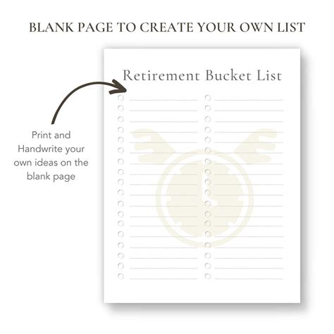 Printable Retirement Bucket List Blank Template Included Buck And Co