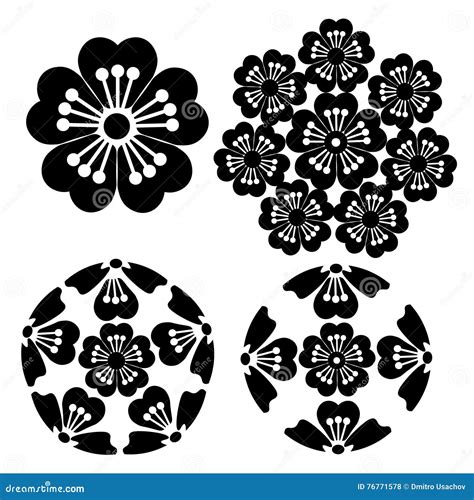 the stylized sakura flower japanese symbolism illustration 76771578
