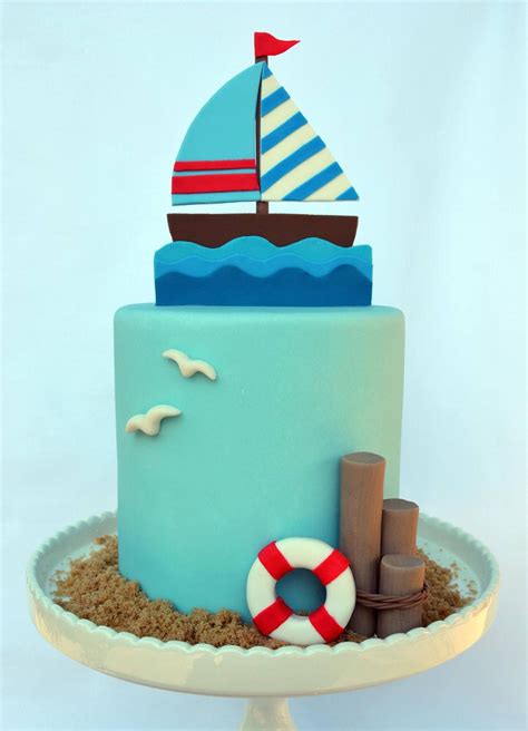 Sailboat Cake Photo Only Ocean Cakes Beach Cakes Fondant Cakes