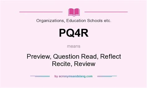 What does PQ4R mean? - Definition of PQ4R - PQ4R stands for Preview ...