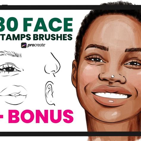 Face Stamp Brushes Procreate African Women Black Female Face Etsy