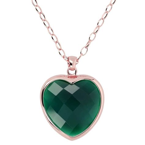 Emerald Necklace Heart Emerald Necklace Gemstone Necklace Etsy