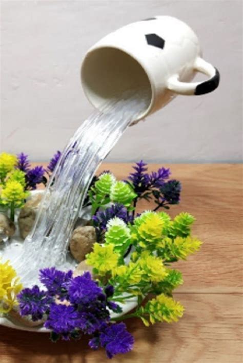How To Make Beautiful Cup Waterfall Fountain Show Piece Video