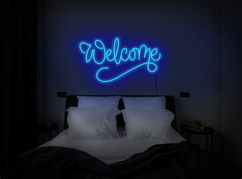 Welcome Neon Sign Welcome Led Sign Welcome Light Sign Etsy