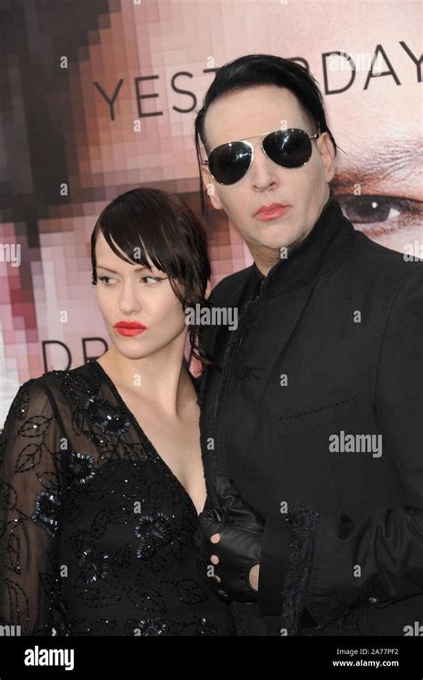 Los Angeles Ca April 10 2014 Marilyn Manson And Lindsay Usich At The Los Angeles Premiere Of