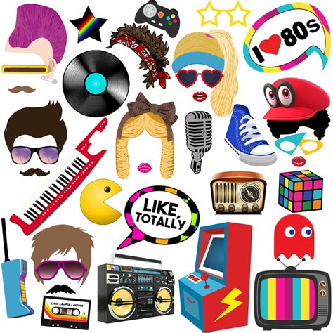 80s Photo Booth Props Printable Free Printable Free T