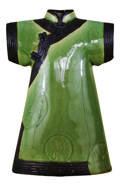 Green Ceramic Kimono Vase on Chairish.com | Pottery designs, Green ceramics, Japanese decor