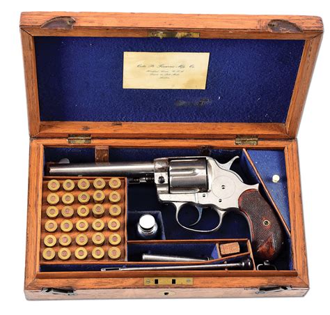 A English Cased Colt Model Eley Double Action Revolver With