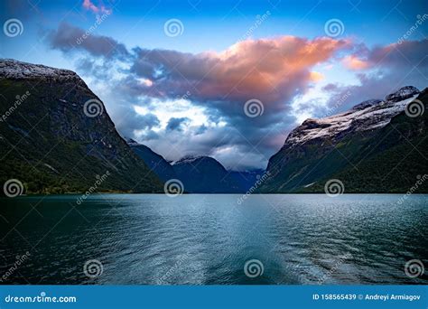 Lovatnet Lake Beautiful Nature Norway Stock Image Image Of Nordic