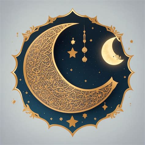 Premium Ai Image Vector Crescent Decorative Eid Mubarak Moon Design