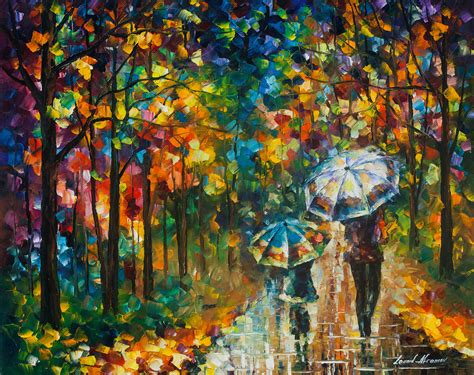 The Rain Of Childhood Palette Knife Oil Painting On Canvas By Leonid