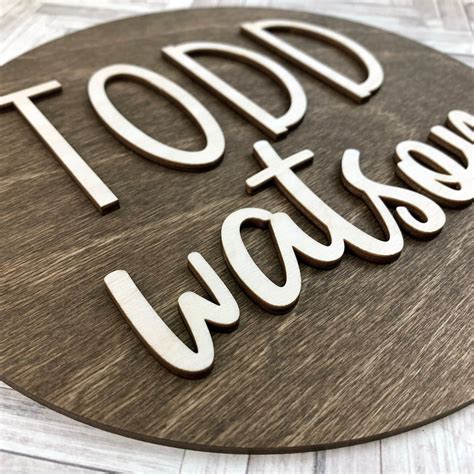 Custom First Name And Middle Name Wood Sign With 3d Text Baby Etsy