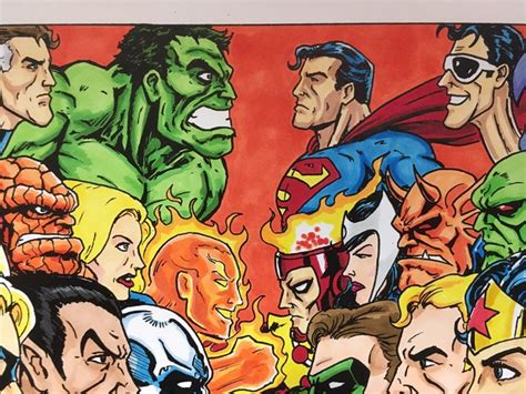 Marvel Vs Dc Heroes 11x17 Fine Art Print Etsy