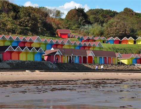 Colourful Beach Huts North Bay Scarborough Visit Yorkshire Seaside