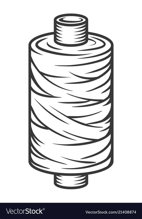 Vintage Sewing Spool Of Thread Template Royalty Free Vector