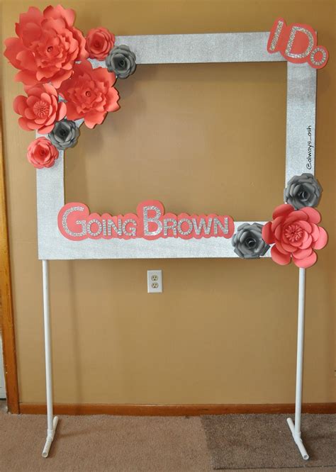 Photo Booth Frame With Paper Flowers On A Pvc Pipe Stand Backdrop Frame